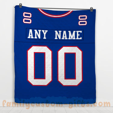 Custom Premium Quilt Blanket New York Jersey American Football Personalized Quilt Gifts for Her & Him